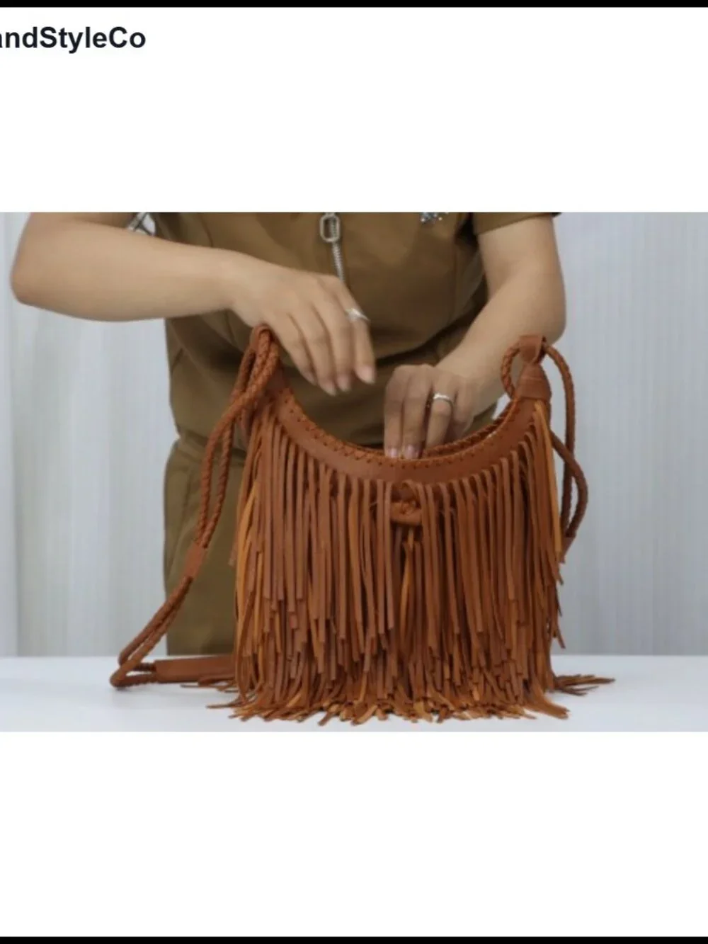 Vegan Faux Suede Leather Fringe Hobo Bag Tassel Crossbody Purse Handbag
